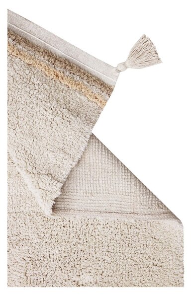Covor crem lavabil/țesut manual din bumbac 120x160 cm Bloom Natural – Lorena Canals