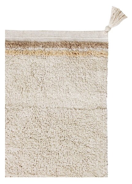 Covor crem lavabil/țesut manual din bumbac 120x160 cm Bloom Natural – Lorena Canals