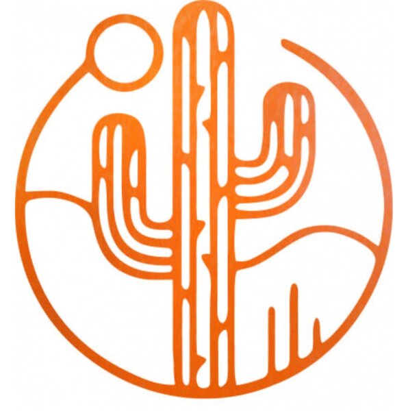 Imagine de perete din lemn a unui cactus cu soarele - MONK
