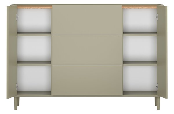 Comodă cu sertare pe picioare Elivo 150 cm - eucalipt / stejar baltic dune