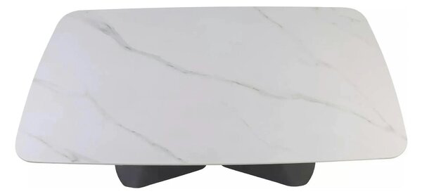 Masa extensibila ARMANDO, alb cu efect de marmura, ceramica/metal, 160