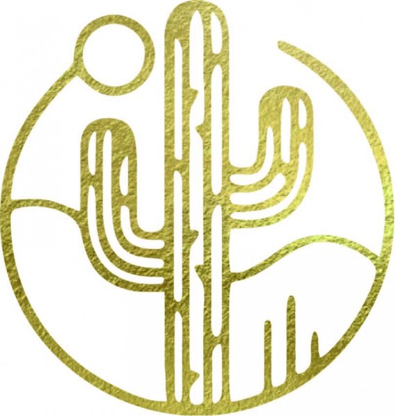 Imagine de perete din lemn a unui cactus cu soarele - MONK