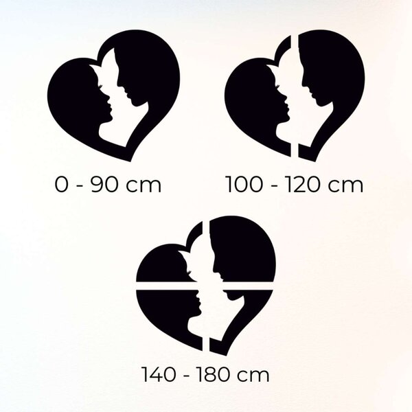 Pictură murală romantică cu un cuplu într-o inimă - TE IUBESC