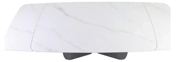 Masa extensibila ARMANDO, alb cu efect de marmura, ceramica/metal, 160
