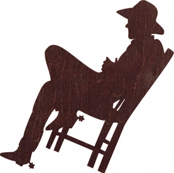 Tablou elegant din lemn pe perete - COWBOY | SENTOP