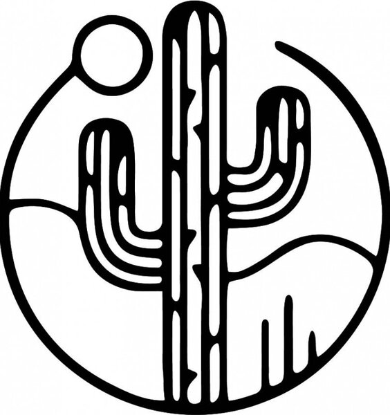 Imagine de perete din lemn a unui cactus cu soarele - MONK