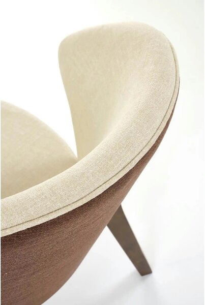 Scaun K583, bej/nuc, stofa clasica/lemn, 57x63x81 cm