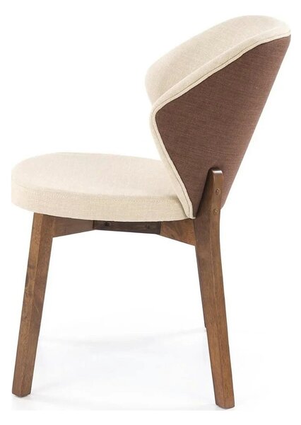 Scaun K583, bej/nuc, stofa clasica/lemn, 57x63x81 cm
