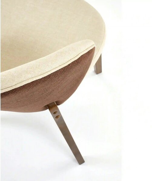 Scaun K583, bej/nuc, stofa clasica/lemn, 57x63x81 cm