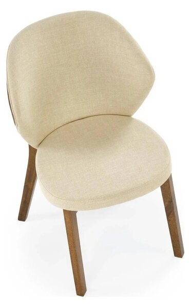 Scaun K583, bej/nuc, stofa clasica/lemn, 57x63x81 cm