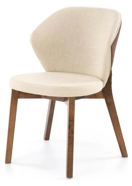 Scaun K583, bej/nuc, stofa clasica/lemn, 57x63x81 cm
