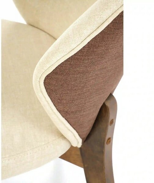 Scaun K583, bej/nuc, stofa clasica/lemn, 57x63x81 cm