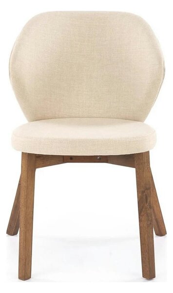 Scaun K583, bej/nuc, stofa clasica/lemn, 57x63x81 cm