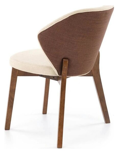Scaun K583, bej/nuc, stofa clasica/lemn, 57x63x81 cm
