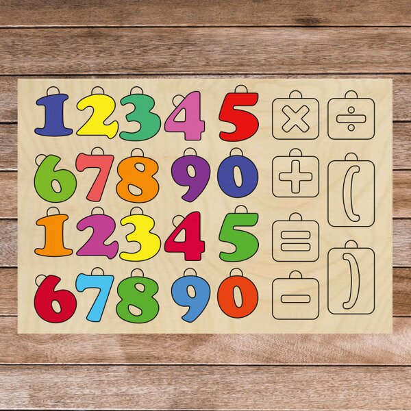 Ajutor senzorial din lemn Montessori - Matematică| SENTOP H017 Plop