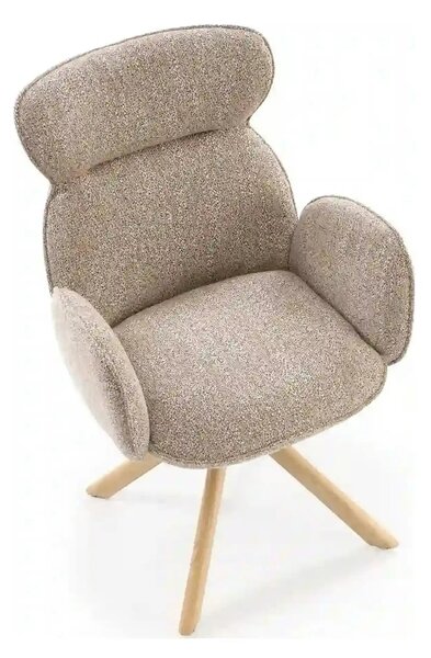 Scaun K585, bej inchis/stejar, stofa clasica/lemn, 63x64x93 cm
