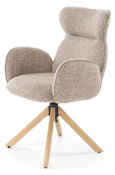 Scaun K585, bej inchis/stejar, stofa clasica/lemn, 63x64x93 cm