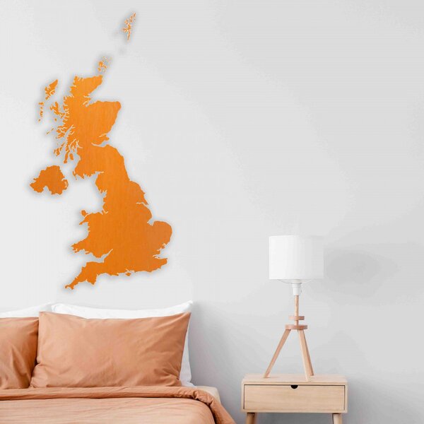 Harta din lemn pe perete Marea Britanie | SENTOP