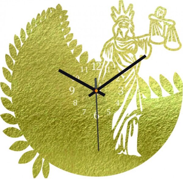 Ceas cu semn zodiacal - Balanță - negru și natural