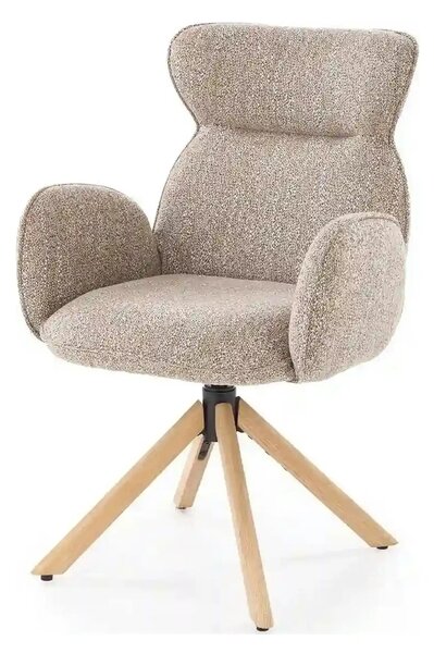 Scaun K585, bej inchis/stejar, stofa clasica/lemn, 63x64x93 cm