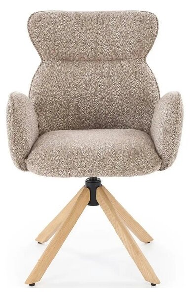 Scaun K585, bej inchis/stejar, stofa clasica/lemn, 63x64x93 cm