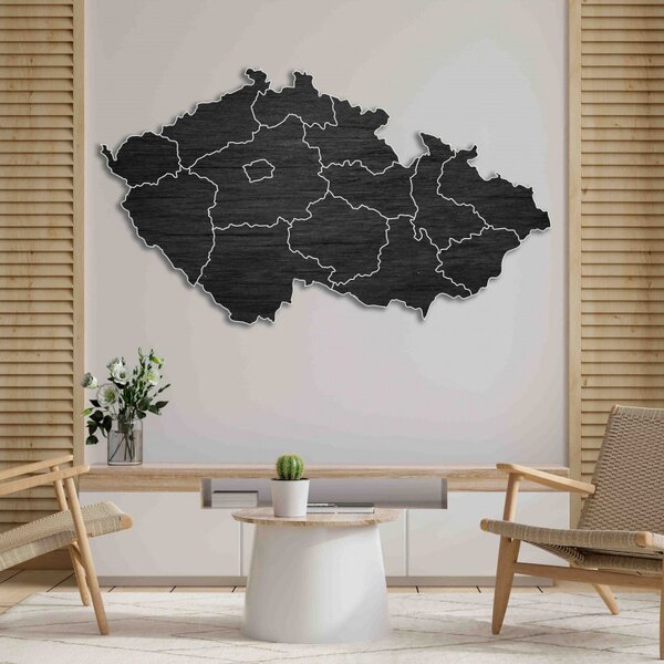 Hartă murală din lemn a Republicii Cehe | 14 bucăți