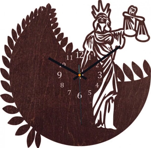 Ceas cu semn zodiacal - Balanță - negru și natural
