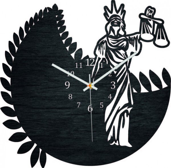 Ceas cu semn zodiacal - Balanță - negru și natural
