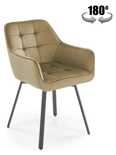 Scaun K588, bej - HLR 07, stofa catifelata/otel, 55x60x89 cm