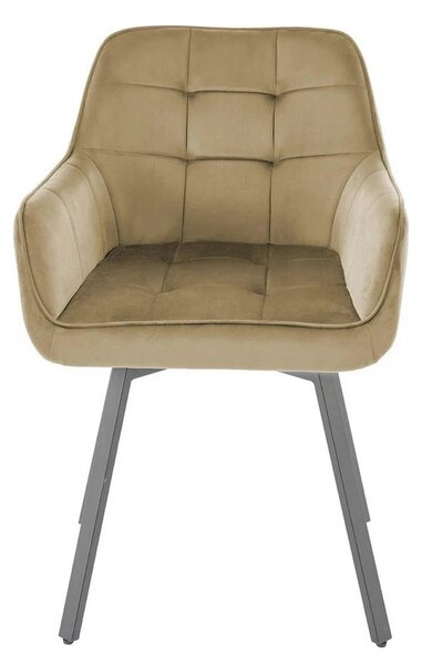 Scaun K588, bej - HLR 07, stofa catifelata/otel, 55x60x89 cm
