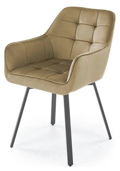 Scaun K588, bej - HLR 07, stofa catifelata/otel, 55x60x89 cm