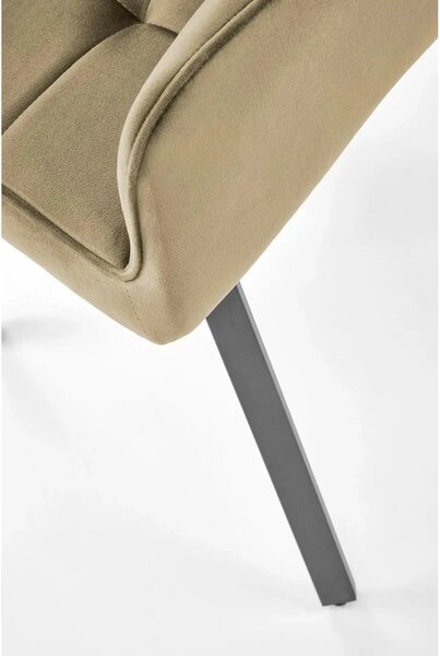 Scaun K588, bej - HLR 07, stofa catifelata/otel, 55x60x89 cm