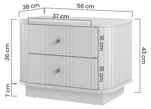 Set de noptiere Vesper 56 cm cu mânere aurii - negru