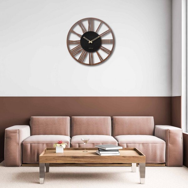 Ceas de perete Numere romane - Walnut wenge