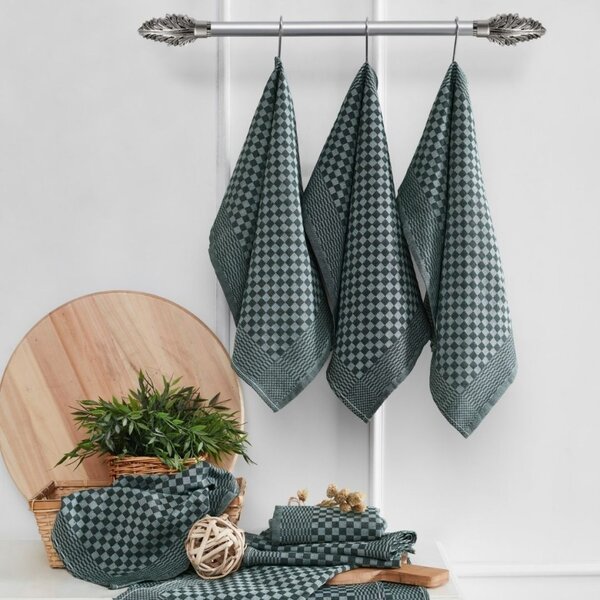 Set 10 prosoape bucatarie 40x60cm, Lola verde
