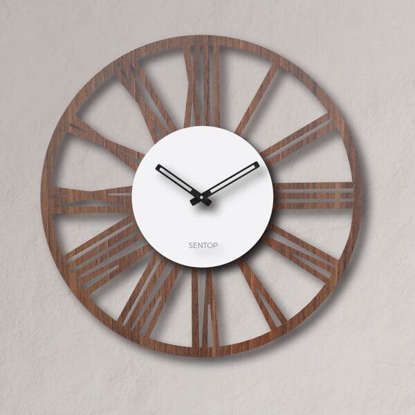 Ceas de perete Numere romane - Walnut wenge