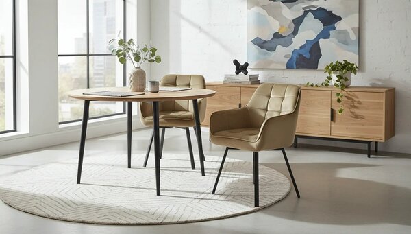 Scaun K588, bej - HLR 07, stofa catifelata/otel, 55x60x89 cm