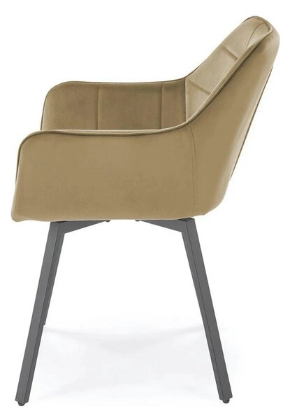 Scaun K588, bej - HLR 07, stofa catifelata/otel, 55x60x89 cm