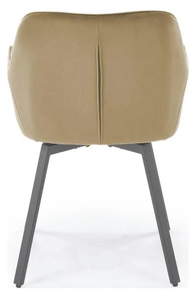 Scaun K588, bej - HLR 07, stofa catifelata/otel, 55x60x89 cm