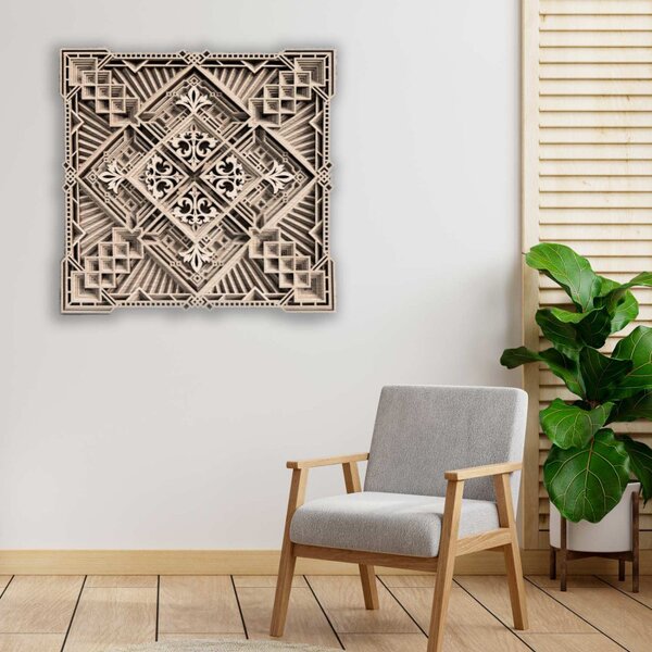 Exclusive mandala pictura de perete 3D pătrat - KREJDER