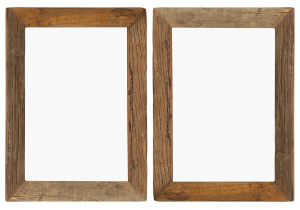 Rame foto, 2 buc., 40 x 50 cm, lemn masiv reciclat și sticlă