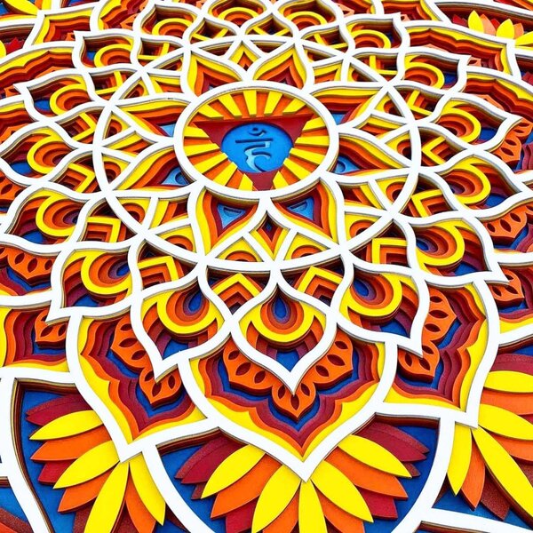 Mandala din lemn pe perete cu energie feng shui | până la 90 cm