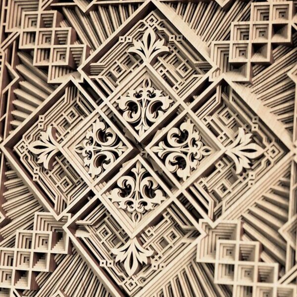 Exclusive mandala pictura de perete 3D pătrat - KREJDER