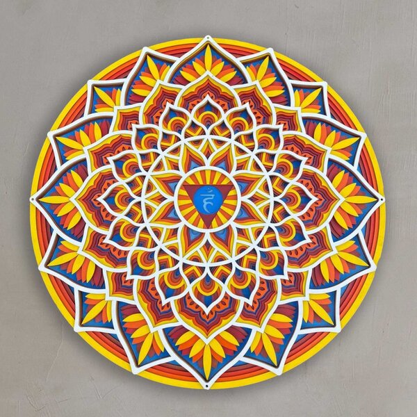 Mandala din lemn pe perete cu energie feng shui | până la 90 cm
