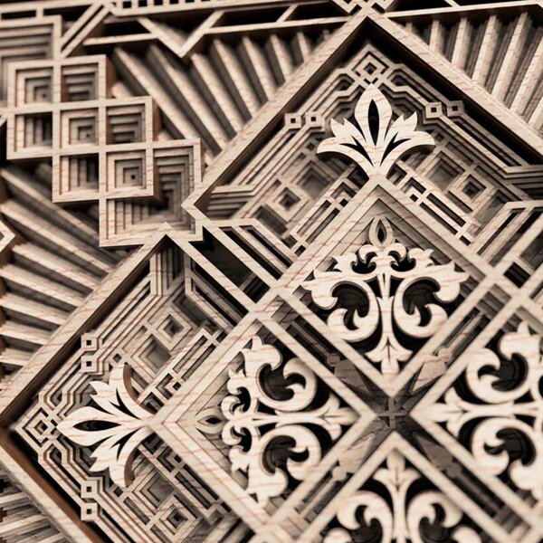 Exclusive mandala pictura de perete 3D pătrat - KREJDER