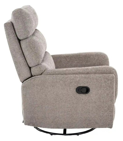 Fotoliu recliner ARGOS, stofa clasica gri - Raven 07, 78x82/162x107 cm