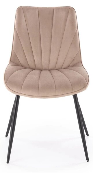 Scaun de sufragerie tapitat K589, bej - Bluvel 40, stofa catifelata/ot