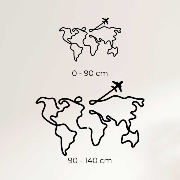 Hartă a lumii din lemn, de design, pentru perete | WorldLines