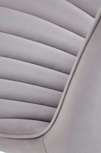 Scaun K589, gri - Bluvel 14, stofa catifelata/otel, 50x63x87 cm