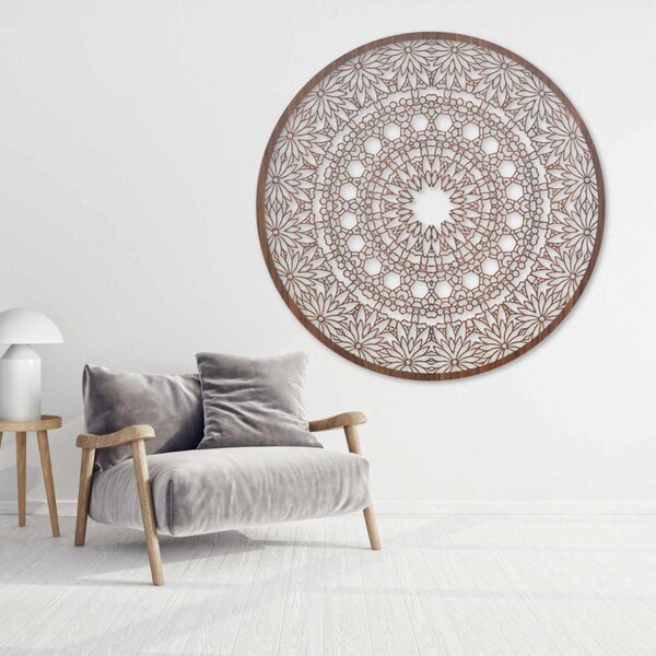 Mandala luxoasă din lemn pe perete, decorațiune interioară 3D | HELA